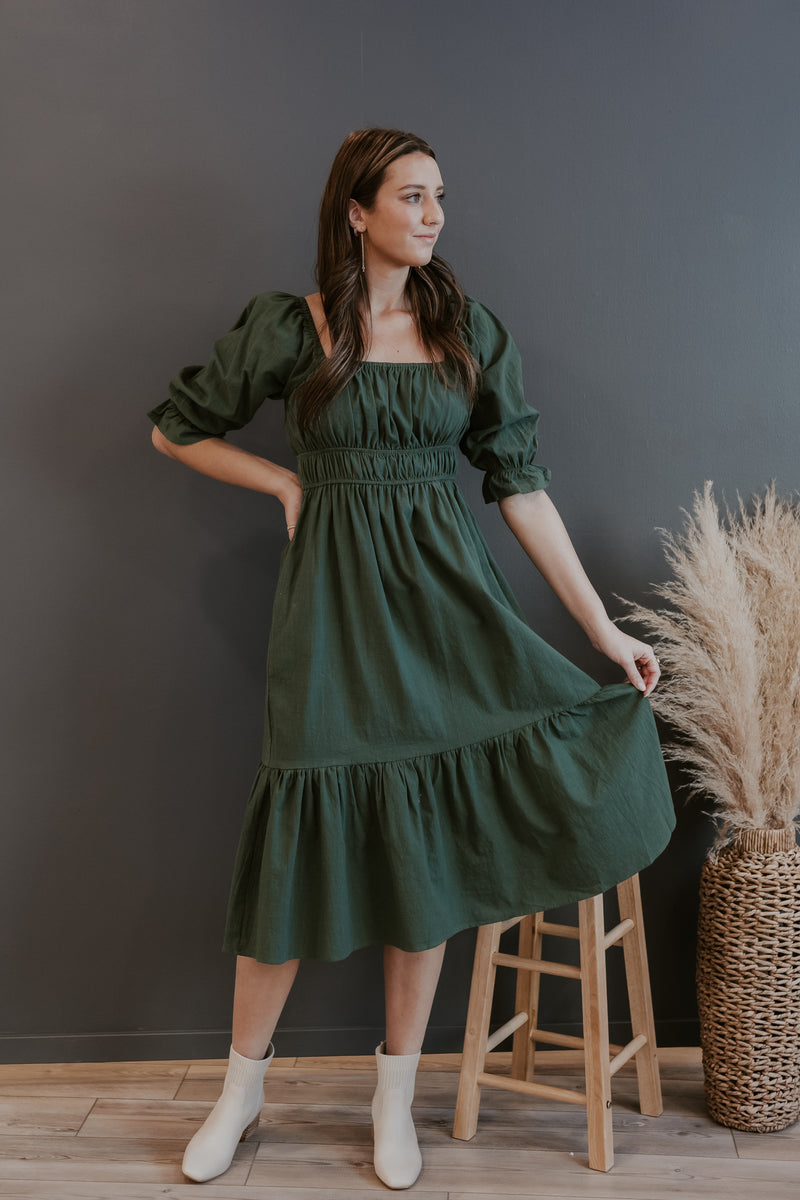 Gracelyn Forest Green Dress